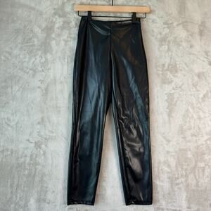 Fabletics Leggings Women XS Black Chic Whimsigoth Faux Leather High Rise